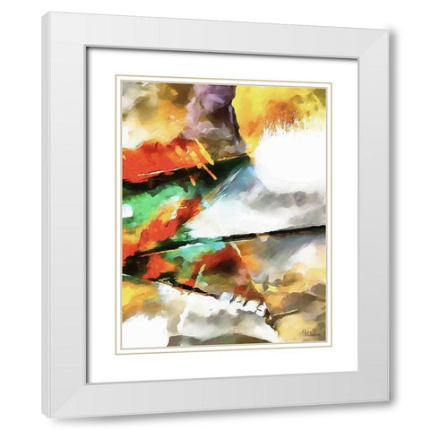 Kandinsky Inspiration XXV White Modern Wood Framed Art Print with Double Matting by Medeiros, Celito