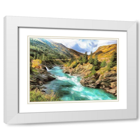 River in Forest III White Modern Wood Framed Art Print with Double Matting by Medeiros, Celito