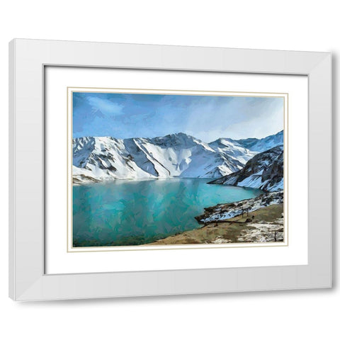 Northern Mountains I White Modern Wood Framed Art Print with Double Matting by Medeiros, Celito