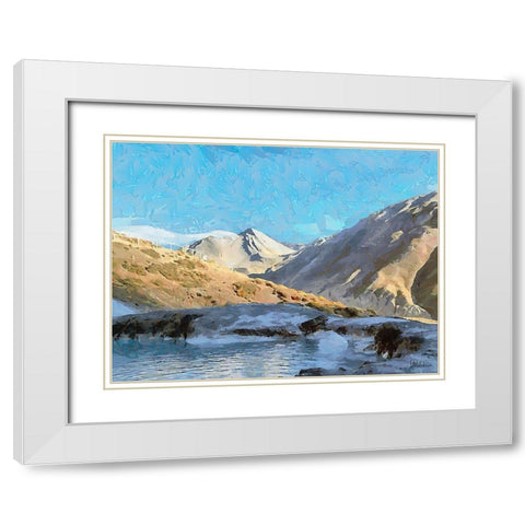 Northern Mountains IV White Modern Wood Framed Art Print with Double Matting by Medeiros, Celito