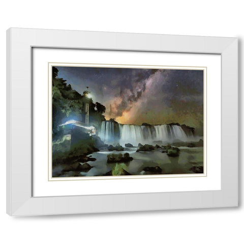 Milky Way I White Modern Wood Framed Art Print with Double Matting by Medeiros, Celito