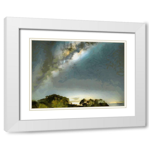 Milky Way IV White Modern Wood Framed Art Print with Double Matting by Medeiros, Celito