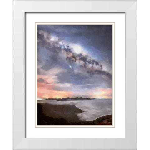 Milky Way V White Modern Wood Framed Art Print with Double Matting by Medeiros, Celito