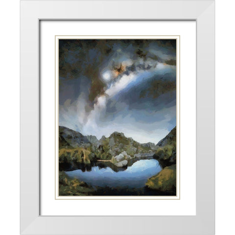 Milky Way VI White Modern Wood Framed Art Print with Double Matting by Medeiros, Celito
