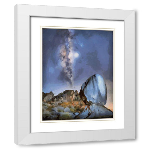 Milky Way VII White Modern Wood Framed Art Print with Double Matting by Medeiros, Celito