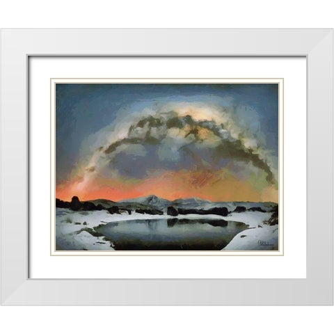 Milky Way IX White Modern Wood Framed Art Print with Double Matting by Medeiros, Celito