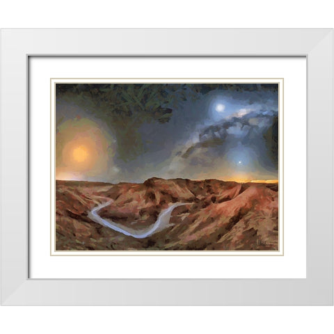 Milky Way X White Modern Wood Framed Art Print with Double Matting by Medeiros, Celito