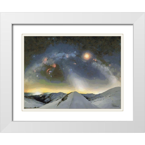 Milky Way XI White Modern Wood Framed Art Print with Double Matting by Medeiros, Celito