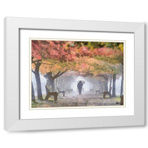 A foggy Day White Modern Wood Framed Art Print with Double Matting by Medeiros, Celito