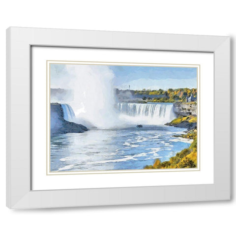 Niagara Falls I White Modern Wood Framed Art Print with Double Matting by Medeiros, Celito