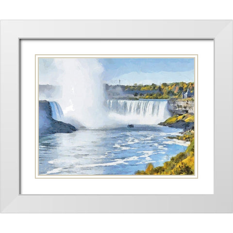 Niagara Falls I White Modern Wood Framed Art Print with Double Matting by Medeiros, Celito