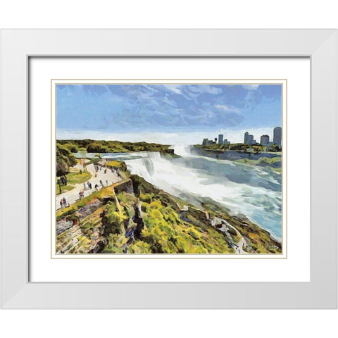 Niagara Falls III White Modern Wood Framed Art Print with Double Matting by Medeiros, Celito