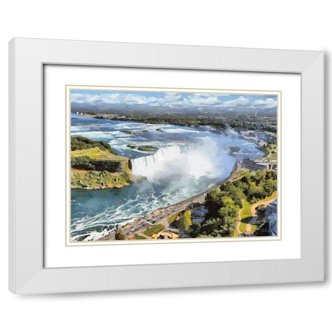 Niagara Falls IV White Modern Wood Framed Art Print with Double Matting by Medeiros, Celito