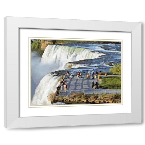 Niagara Falls VI White Modern Wood Framed Art Print with Double Matting by Medeiros, Celito