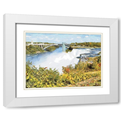 Niagara Falls VIII White Modern Wood Framed Art Print with Double Matting by Medeiros, Celito