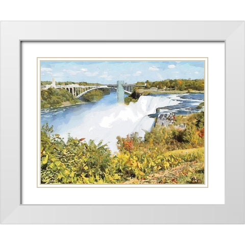 Niagara Falls VIII White Modern Wood Framed Art Print with Double Matting by Medeiros, Celito