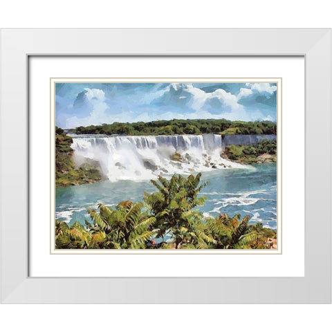 Niagara Falls X White Modern Wood Framed Art Print with Double Matting by Medeiros, Celito