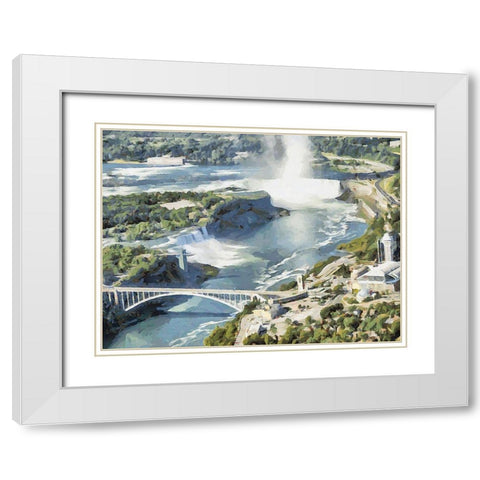 Niagara Falls XI White Modern Wood Framed Art Print with Double Matting by Medeiros, Celito