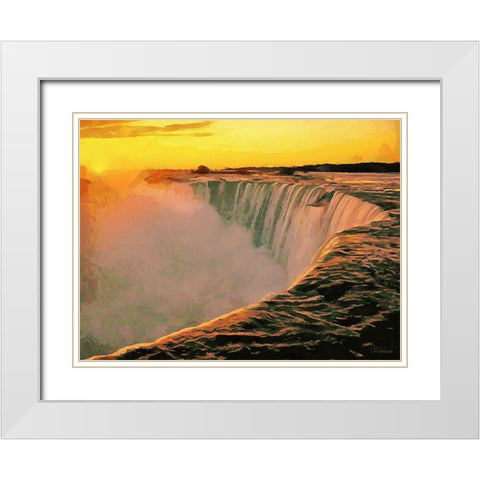 Niagara Falls XIII White Modern Wood Framed Art Print with Double Matting by Medeiros, Celito
