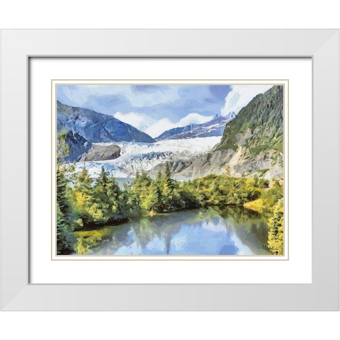 Glacier White Modern Wood Framed Art Print with Double Matting by Medeiros, Celito