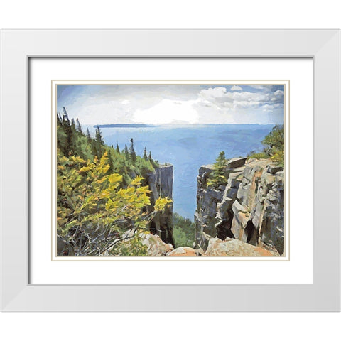 Big Lakes I White Modern Wood Framed Art Print with Double Matting by Medeiros, Celito