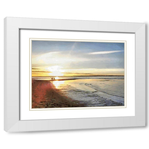 Big Lakes III White Modern Wood Framed Art Print with Double Matting by Medeiros, Celito