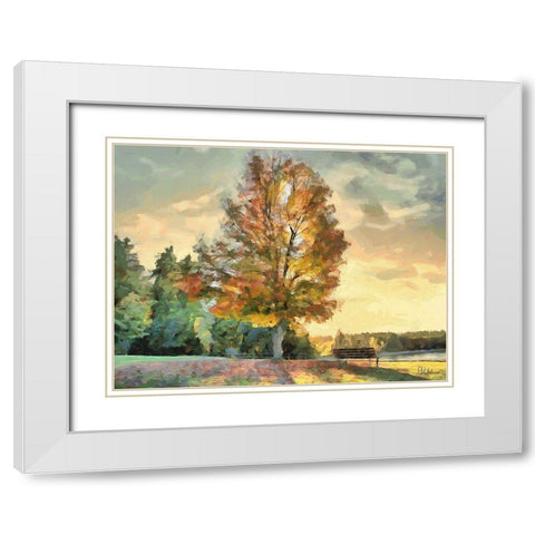 Magic Tree White Modern Wood Framed Art Print with Double Matting by Medeiros, Celito