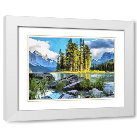 Spirit Island II White Modern Wood Framed Art Print with Double Matting by Medeiros, Celito