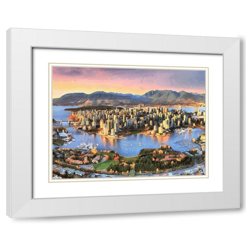 Memories of Vancouver II White Modern Wood Framed Art Print with Double Matting by Medeiros, Celito
