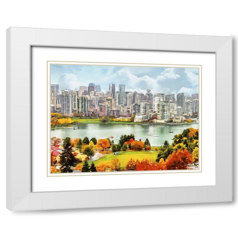 Memories of Vancouver IV White Modern Wood Framed Art Print with Double Matting by Medeiros, Celito