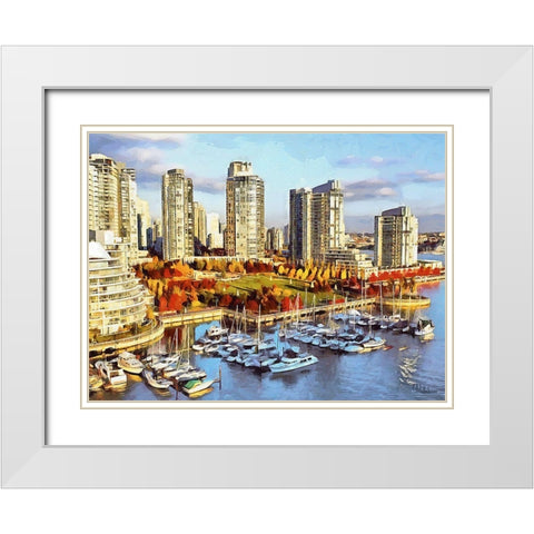 Memories of Vancouver V White Modern Wood Framed Art Print with Double Matting by Medeiros, Celito