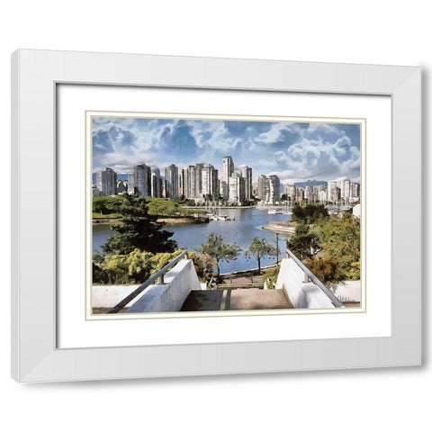 Memories of Vancouver VII White Modern Wood Framed Art Print with Double Matting by Medeiros, Celito