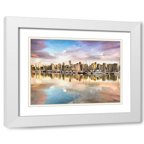 Memories of Vancouver X White Modern Wood Framed Art Print with Double Matting by Medeiros, Celito