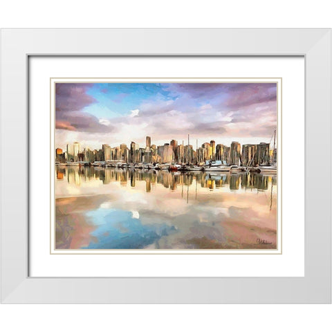 Memories of Vancouver X White Modern Wood Framed Art Print with Double Matting by Medeiros, Celito