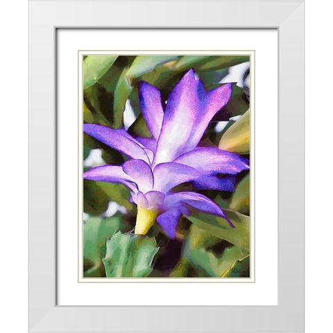 Cactus Flower I White Modern Wood Framed Art Print with Double Matting by Medeiros, Celito