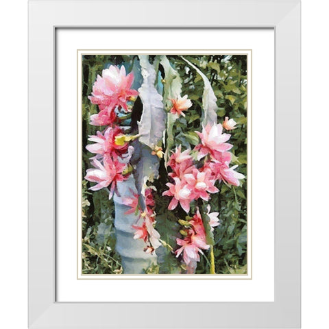 Cactus Flower V White Modern Wood Framed Art Print with Double Matting by Medeiros, Celito