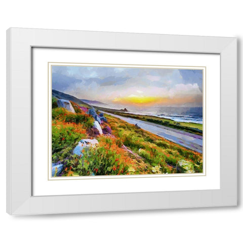 Street by the Coast White Modern Wood Framed Art Print with Double Matting by Medeiros, Celito