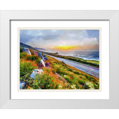 Street by the Coast White Modern Wood Framed Art Print with Double Matting by Medeiros, Celito