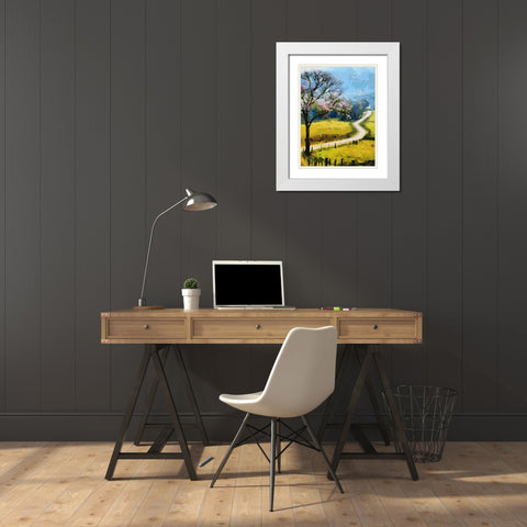 Road to the Mountains White Modern Wood Framed Art Print with Double Matting by Medeiros, Celito