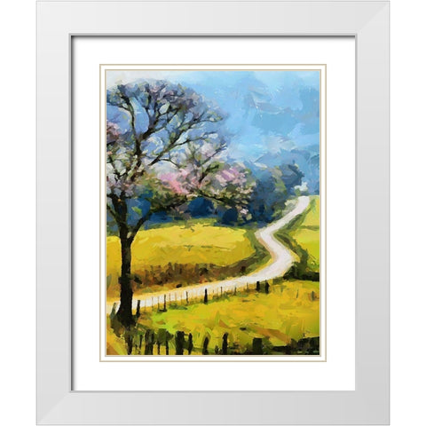 Road to the Mountains White Modern Wood Framed Art Print with Double Matting by Medeiros, Celito
