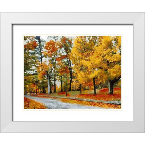 Autumn Colours White Modern Wood Framed Art Print with Double Matting by Medeiros, Celito