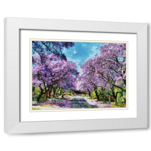 Paradise Road I White Modern Wood Framed Art Print with Double Matting by Medeiros, Celito