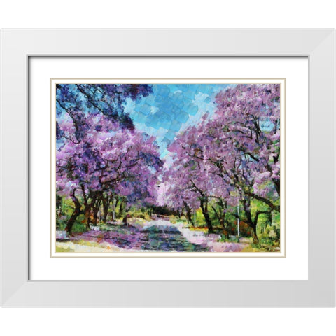 Paradise Road I White Modern Wood Framed Art Print with Double Matting by Medeiros, Celito