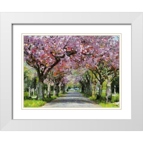 Paradise Road II White Modern Wood Framed Art Print with Double Matting by Medeiros, Celito