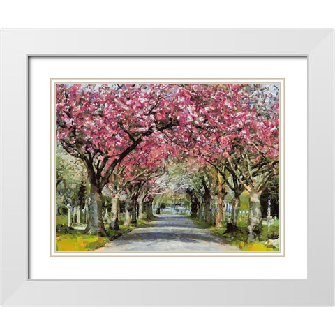 Paradise Road III White Modern Wood Framed Art Print with Double Matting by Medeiros, Celito