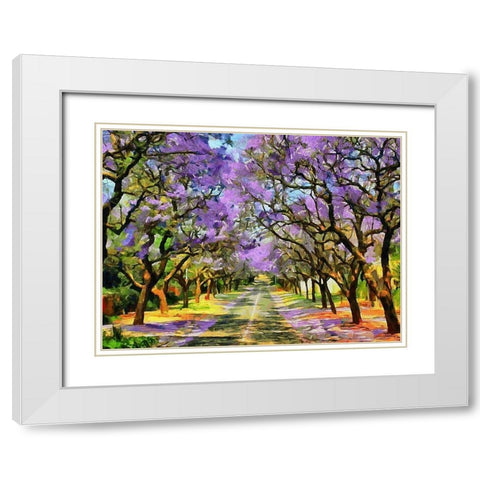 Paradise Road IV White Modern Wood Framed Art Print with Double Matting by Medeiros, Celito