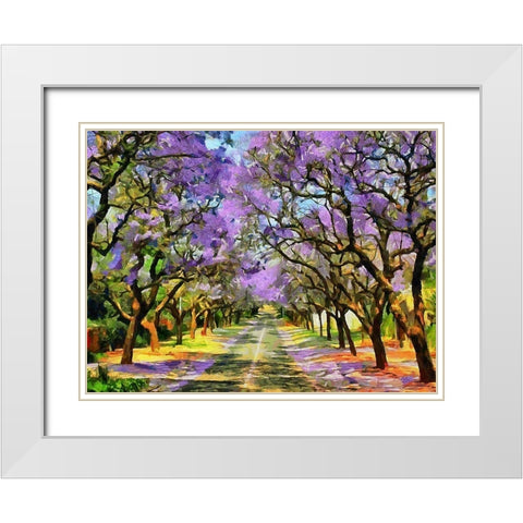 Paradise Road IV White Modern Wood Framed Art Print with Double Matting by Medeiros, Celito