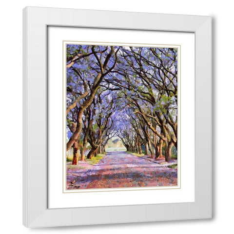 Paradise Road V White Modern Wood Framed Art Print with Double Matting by Medeiros, Celito