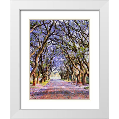 Paradise Road V White Modern Wood Framed Art Print with Double Matting by Medeiros, Celito