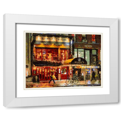 Blooms Tavern White Modern Wood Framed Art Print with Double Matting by Medeiros, Celito